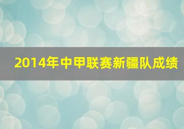 2014年中甲联赛新疆队成绩