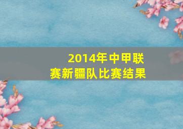 2014年中甲联赛新疆队比赛结果