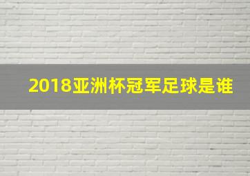 2018亚洲杯冠军足球是谁