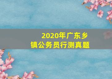 2020年广东乡镇公务员行测真题