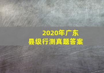 2020年广东县级行测真题答案