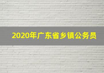 2020年广东省乡镇公务员