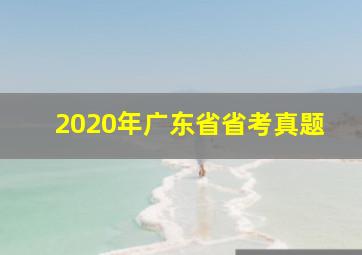 2020年广东省省考真题