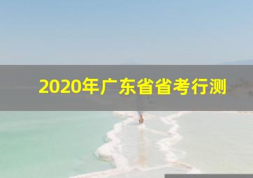 2020年广东省省考行测