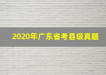 2020年广东省考县级真题