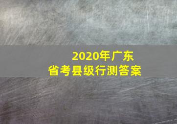 2020年广东省考县级行测答案