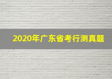 2020年广东省考行测真题