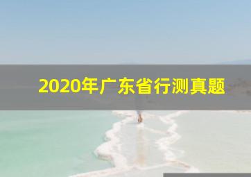 2020年广东省行测真题