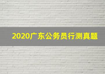 2020广东公务员行测真题