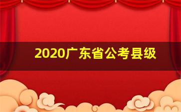 2020广东省公考县级