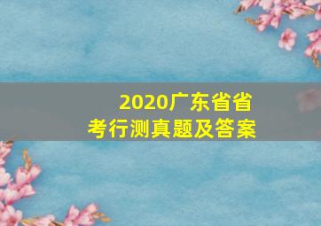 2020广东省省考行测真题及答案