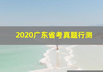 2020广东省考真题行测