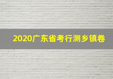 2020广东省考行测乡镇卷