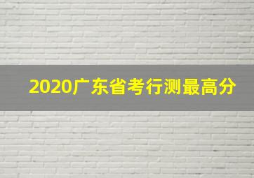 2020广东省考行测最高分