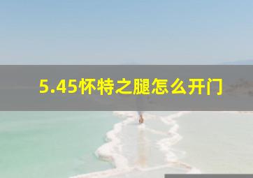 5.45怀特之腿怎么开门