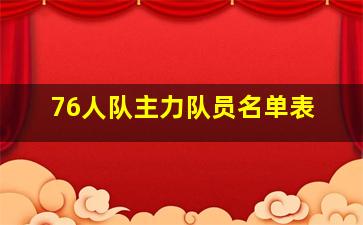 76人队主力队员名单表