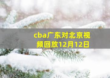 cba广东对北京视频回放12月12日