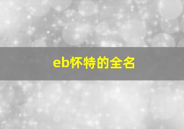 eb怀特的全名