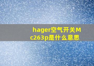 hager空气开关Mc263p是什么意思