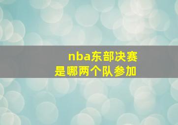 nba东部决赛是哪两个队参加