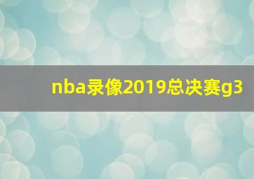 nba录像2019总决赛g3