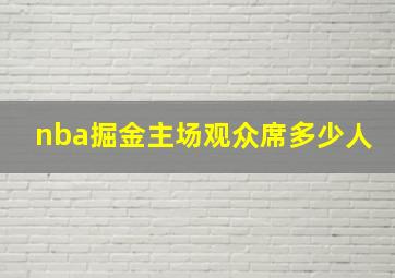 nba掘金主场观众席多少人