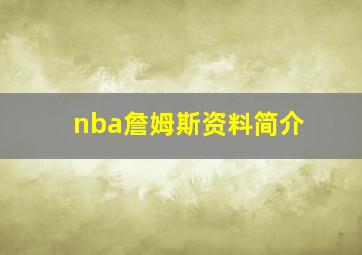 nba詹姆斯资料简介