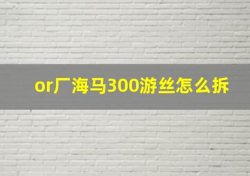 or厂海马300游丝怎么拆