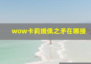 wow卡莉娥佩之矛在哪接