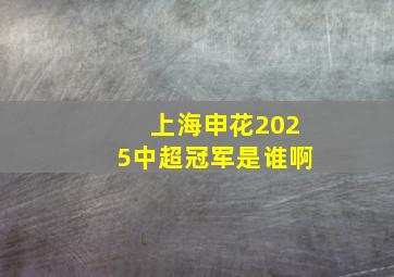 上海申花2025中超冠军是谁啊