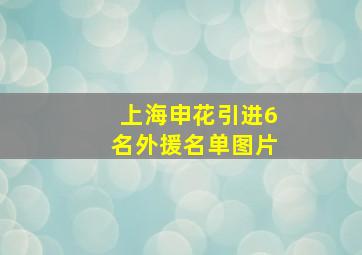 上海申花引进6名外援名单图片