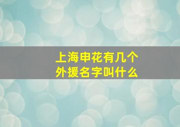 上海申花有几个外援名字叫什么