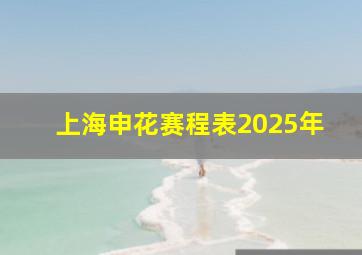 上海申花赛程表2025年