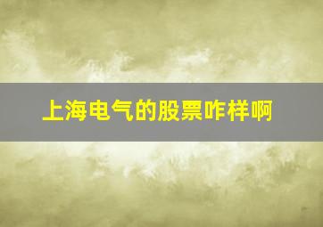 上海电气的股票咋样啊