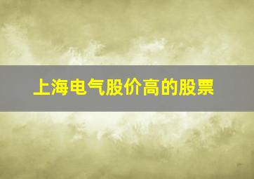 上海电气股价高的股票