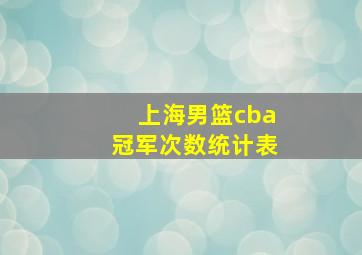 上海男篮cba冠军次数统计表