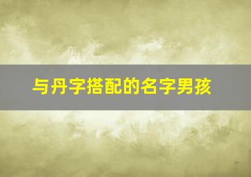 与丹字搭配的名字男孩