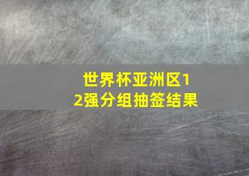 世界杯亚洲区12强分组抽签结果