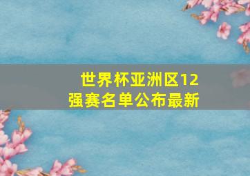 世界杯亚洲区12强赛名单公布最新