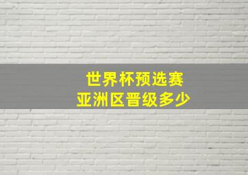 世界杯预选赛亚洲区晋级多少