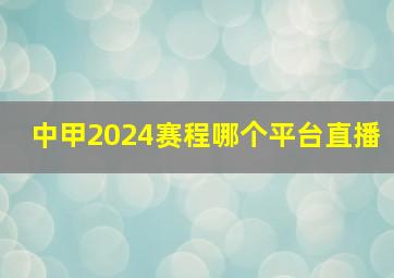 中甲2024赛程哪个平台直播