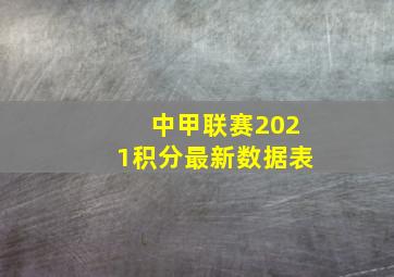 中甲联赛2021积分最新数据表