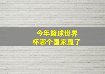 今年篮球世界杯哪个国家赢了