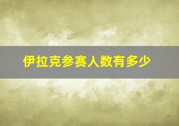 伊拉克参赛人数有多少