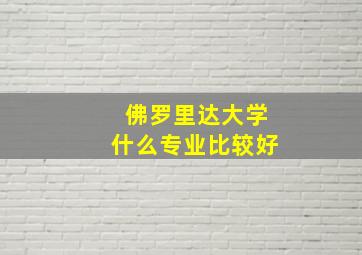 佛罗里达大学什么专业比较好