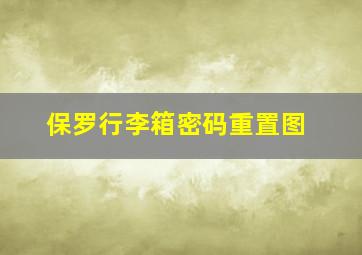 保罗行李箱密码重置图