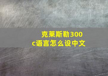 克莱斯勒300c语言怎么设中文