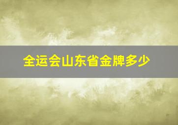 全运会山东省金牌多少