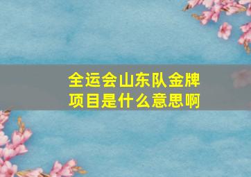 全运会山东队金牌项目是什么意思啊