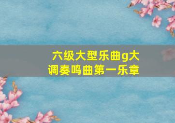 六级大型乐曲g大调奏鸣曲第一乐章